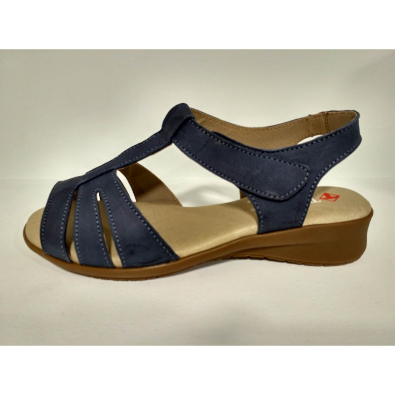 Sandalia señora con ajuste de velcro al tobillo. Tamicus
